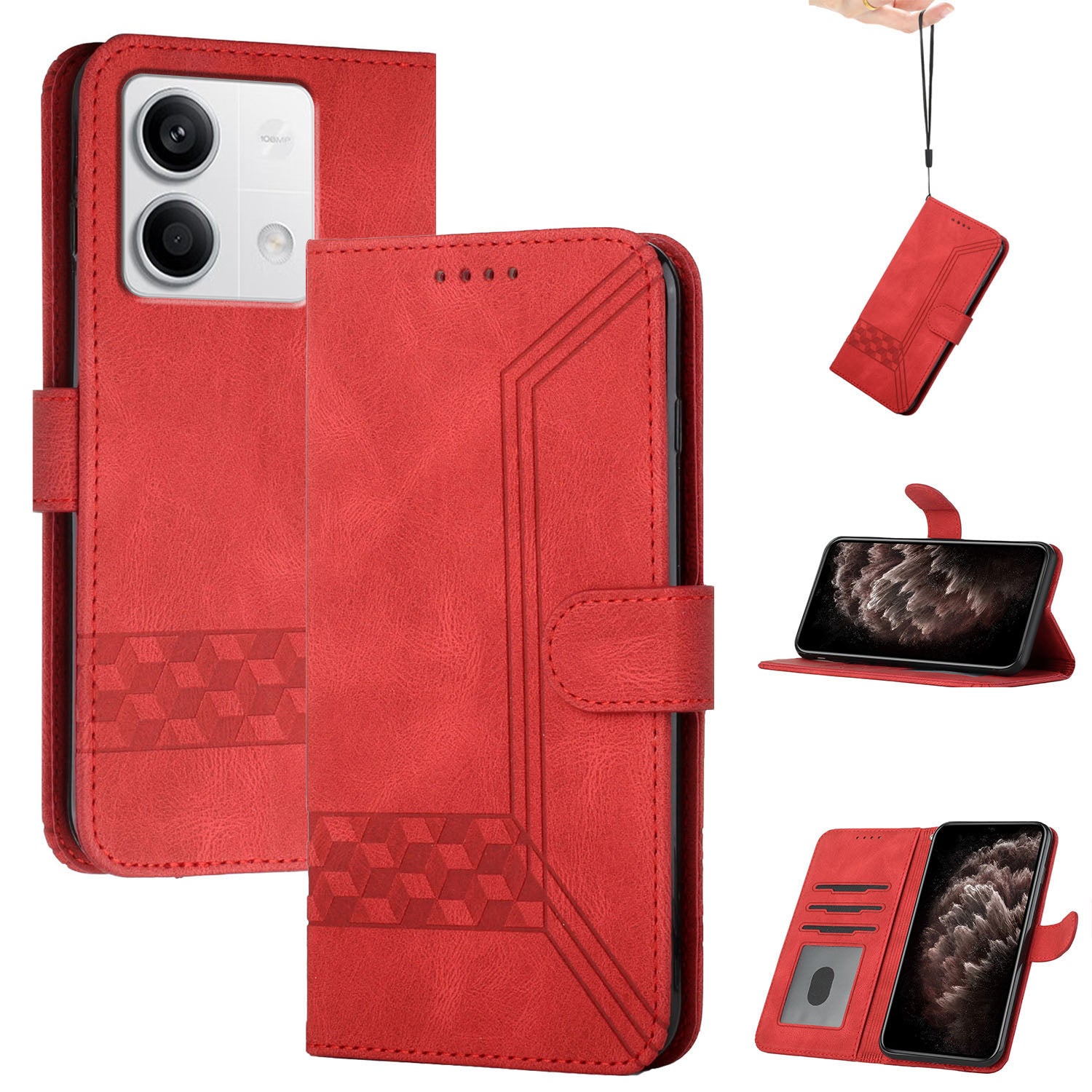 YX0010 Series for Xiaomi Redmi Note 13 4G Case Imprinted PU Leather Wallet Phone Protective Cover YX0010 Series for Xiaomi Redmi Note 13 4G Case Imprinted PU Leather Wallet Phone Protective Cover